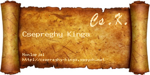 Csepreghy Kinga névjegykártya
